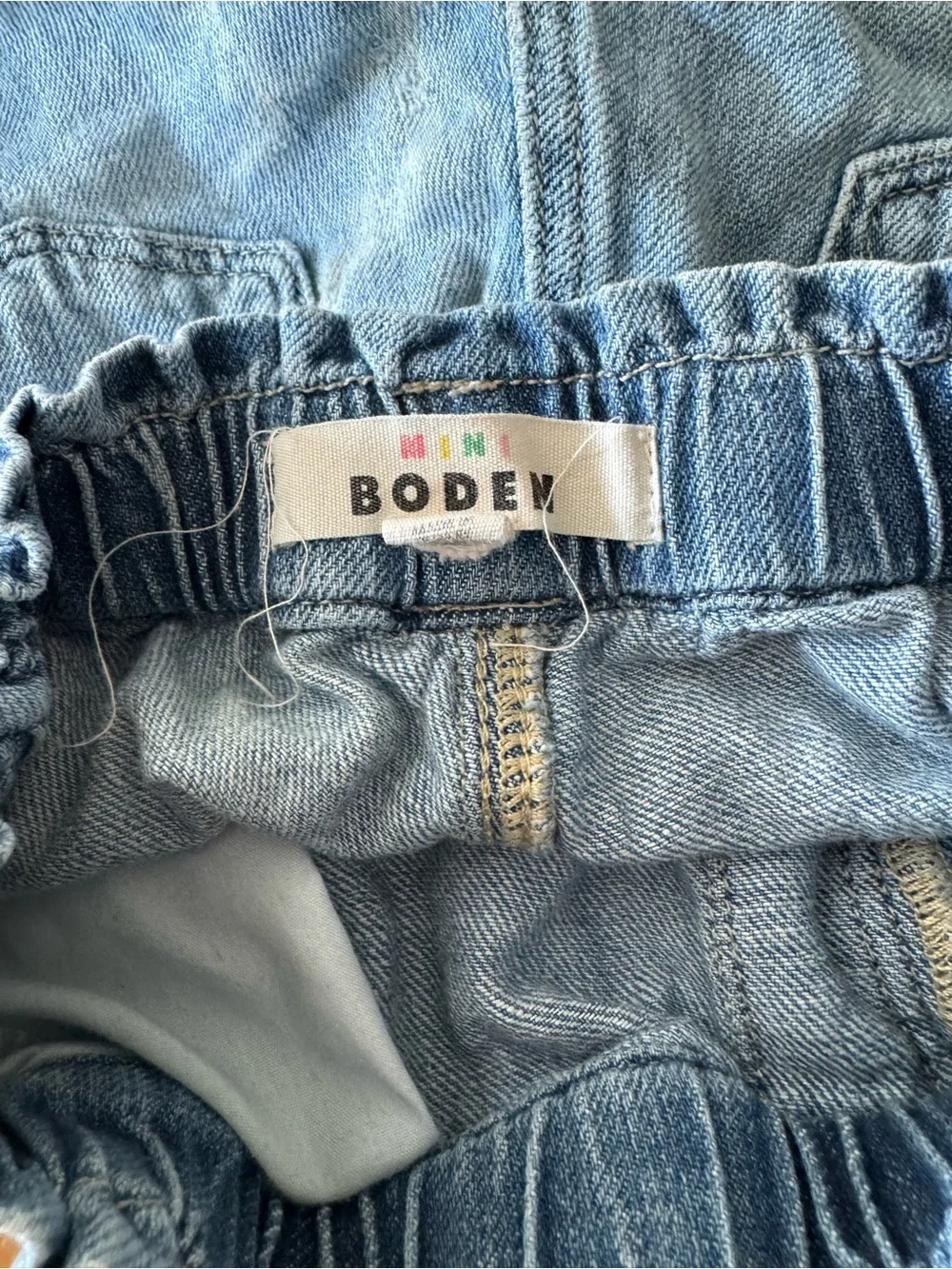 mini boden denim shorts size 10 flaw